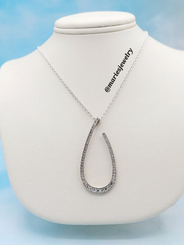 Lovedrop Clear Crystal Necklace - Sterling Silver