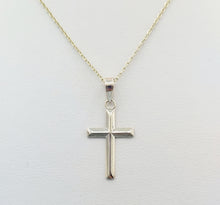 Load image into Gallery viewer, Small Cross Pendant &amp; Gold Cable Chain - 14K Yellow Gold