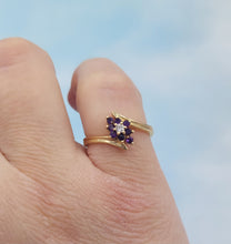 Load image into Gallery viewer, Amethyst &amp; Diamond By Pass Ring - 14K Gold