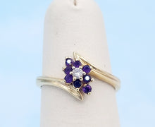 Load image into Gallery viewer, Amethyst &amp; Diamond By Pass Ring - 14K Gold