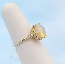 Load image into Gallery viewer, Opal and Diamond Ring with Vintage Style Crown - 14K Yellow Gold
