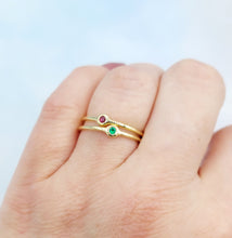 Load image into Gallery viewer, Emerald Stacking Ring - 14K Gold