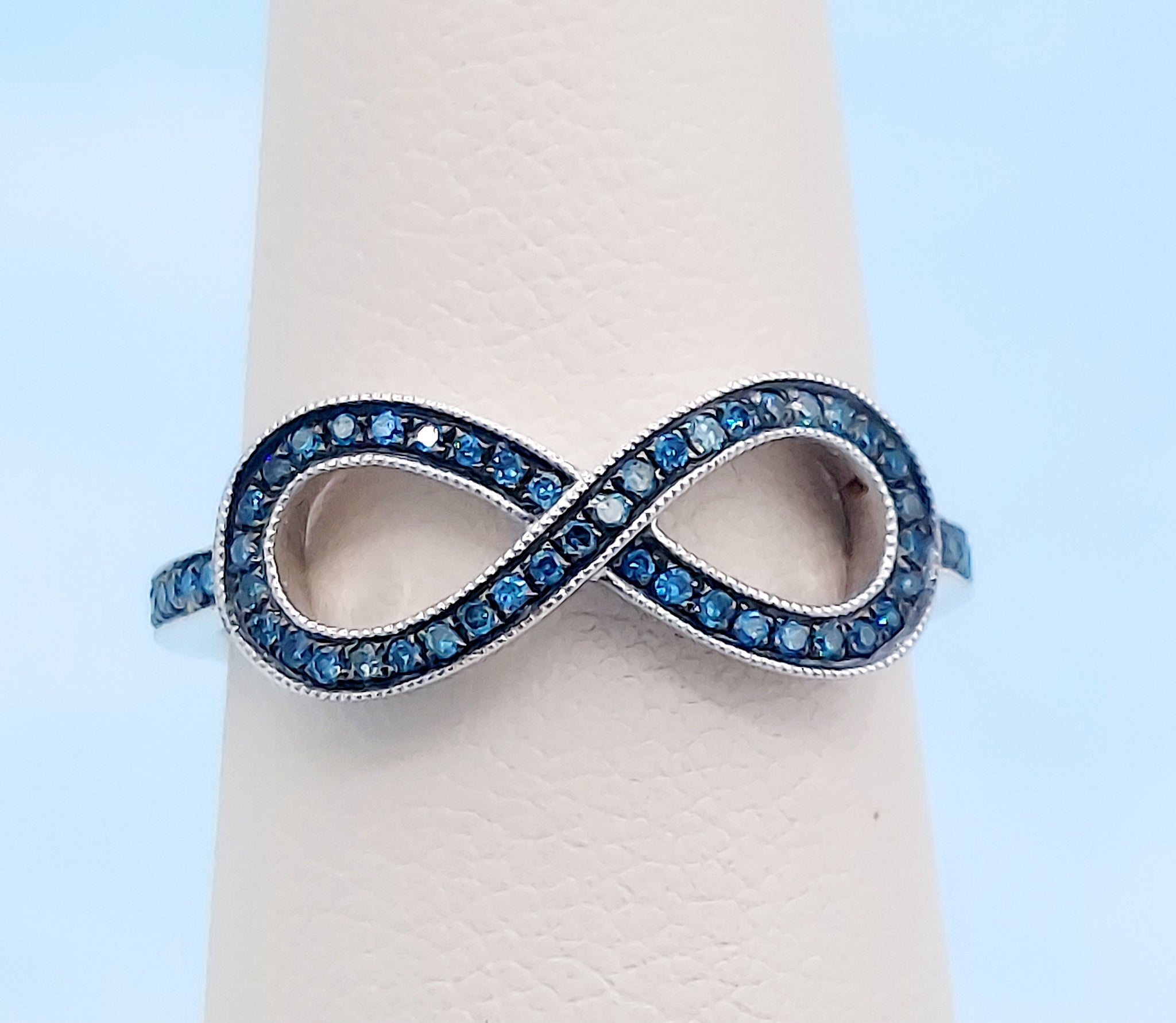 Blue diamond infinity ring Clearance