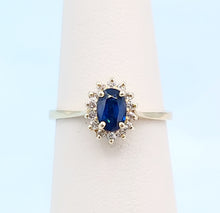 Load image into Gallery viewer, Sapphire and Diamond Estate Ring - 14K Yellow Gold