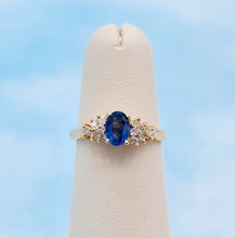 Load image into Gallery viewer, Sapphire and Diamond Ring - 14K Yellow Gold - Estate Piece