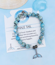 Load image into Gallery viewer, "Whale Tail" with Larimar Charm Bracelet - TJazelle