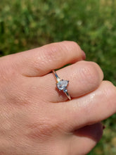 Load image into Gallery viewer, Pear-Shaped Diamond Ring with Diamonds on each side - 10K White Gold