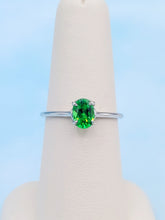 Load image into Gallery viewer, Synthetic Oval Emerald Green Ring - 14K White Gold