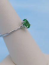 Load image into Gallery viewer, Synthetic Oval Emerald Green Ring - 14K White Gold