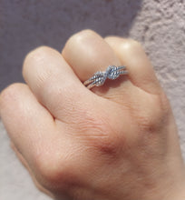 Load image into Gallery viewer, Petite X Ring with CZ's - Sterling Silver