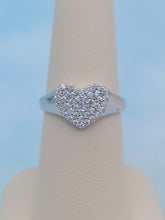 Load image into Gallery viewer, Signet Heart Ring with CZ - Sterling Silver