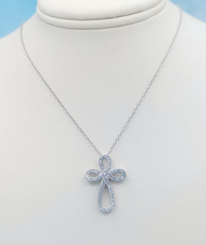 Sparkling Infinity Cross -Sterling Silver