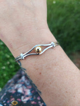 Load image into Gallery viewer, Sterling Silver &amp; 14K Split Shank Bead Cuff