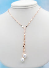 Load image into Gallery viewer, Mirror Chain with Pearls Lariat Necklace