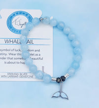 Load image into Gallery viewer, "Whale Tail" with Larimar Charm Bracelet - TJazelle