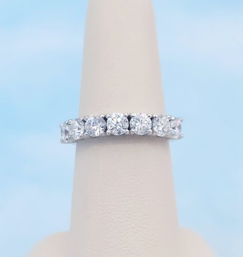 The Lucky Seven - 7 Lab Created Diamond Band - 14K White Gold