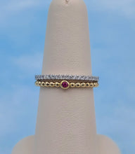 Load image into Gallery viewer, Beaded Ruby and Diamond Band - 14K Gold
