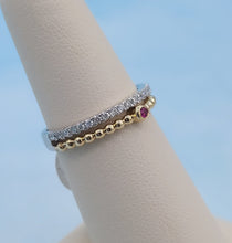 Load image into Gallery viewer, Beaded Ruby and Diamond Band - 14K Gold