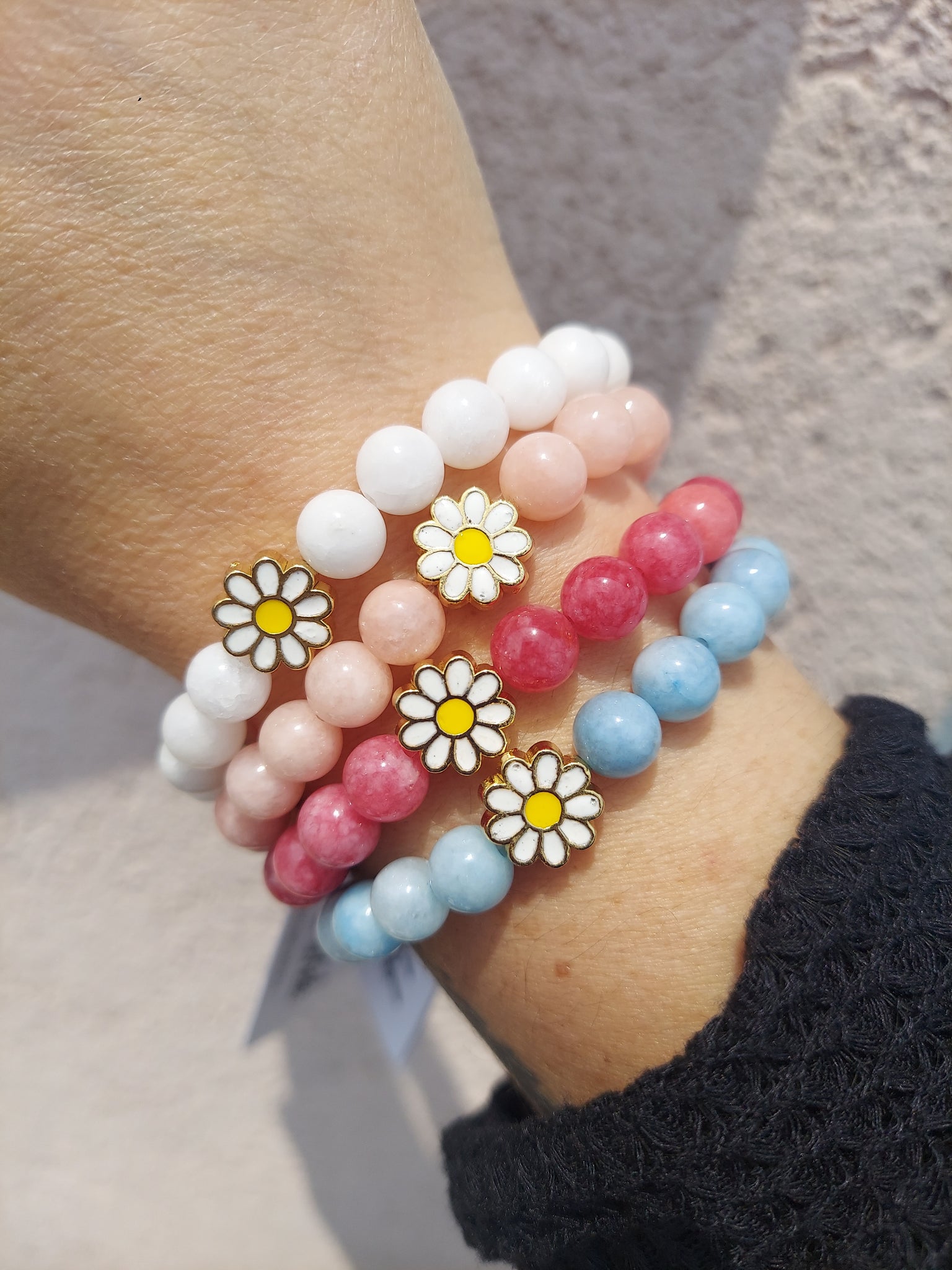 Handmade Colorful Seed Bead Daisy Stretch Bracelet - VivaLife Jewelry