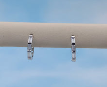 Load image into Gallery viewer, Baguette Huggie Hoops - Sterling Silver