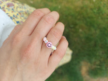 Load image into Gallery viewer, Pink Smiley Face Beach Ring - Little Words Project