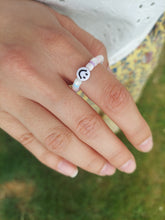 Load image into Gallery viewer, White Smiley Face Beach Ring - Little Words Project