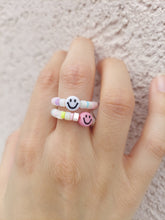 Load image into Gallery viewer, Pink Smiley Face Beach Ring - Little Words Project
