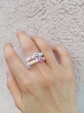 Load image into Gallery viewer, White Smiley Face Beach Ring - Little Words Project