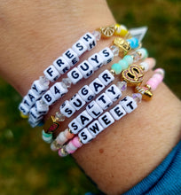 Load image into Gallery viewer, "Fries B4 Guys" Summer Snacks Bracelet with French Fries Charm - Little Words Project