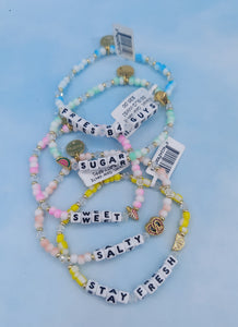 Hot Girl Summer Bracelet - Colorful Beaded Word Bracelet With Positive Message, Stretch Fit, Size ML