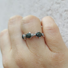 Load image into Gallery viewer, Diamond Turtle Ring - Sterling Silver