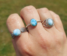 Load image into Gallery viewer, Split Shank Larimar Ring - Sterling Silver