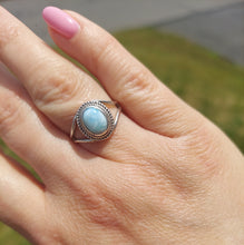 Load image into Gallery viewer, Split Shank Larimar Ring - Sterling Silver