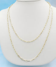 Load image into Gallery viewer, Paperclip Link Chain - 14K Yellow Gold
