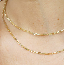 Load image into Gallery viewer, Paperclip Link Chain - 14K Yellow Gold