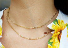 Load image into Gallery viewer, Paperclip Link Chain - 14K Yellow Gold