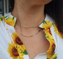 Load image into Gallery viewer, Paperclip Link Chain - 14K Yellow Gold