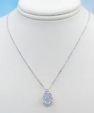 Load image into Gallery viewer, 1 Carat Cluster Diamond Necklace - 14K White Gold