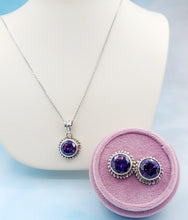 Load image into Gallery viewer, Faceted Amethyst Necklace &amp; Earring Set
