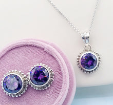 Load image into Gallery viewer, Faceted Amethyst Necklace &amp; Earring Set