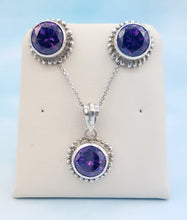 Load image into Gallery viewer, Faceted Amethyst Necklace &amp; Earring Set