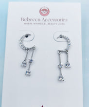Load image into Gallery viewer, Crescent Moon CZ Rose Gold Earring