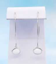 Load image into Gallery viewer, Oval Thread Through Gemstone Earring