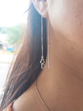 Load image into Gallery viewer, Sterling Silver Polished Double Heart Threader Earrings