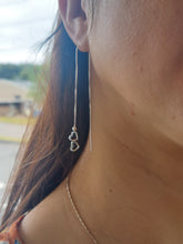 Load image into Gallery viewer, Sterling Silver Polished Double Heart Threader Earrings