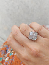 Load image into Gallery viewer, Quatrefoil Mother of Pearl &amp; Silver Ring