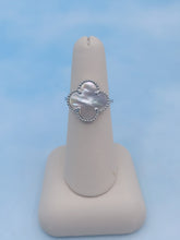 Load image into Gallery viewer, Quatrefoil Mother of Pearl &amp; Silver Ring