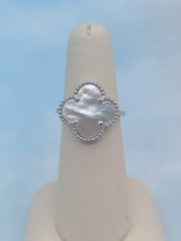 Load image into Gallery viewer, Quatrefoil Mother of Pearl &amp; Silver Ring