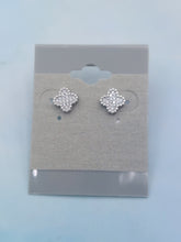 Load image into Gallery viewer, CZ Four Leaf Clover Stud Earrings