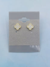 Load image into Gallery viewer, CZ Four Leaf Clover Stud Earrings